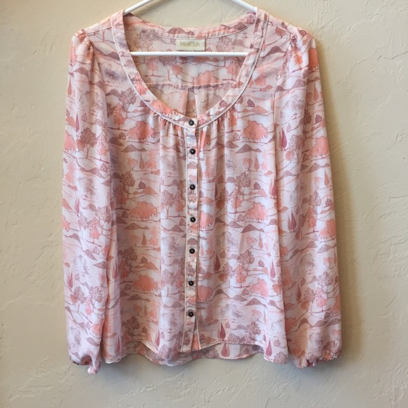 ModCloth Hillside Button Up Top, Sz M - Picture 2 of 7